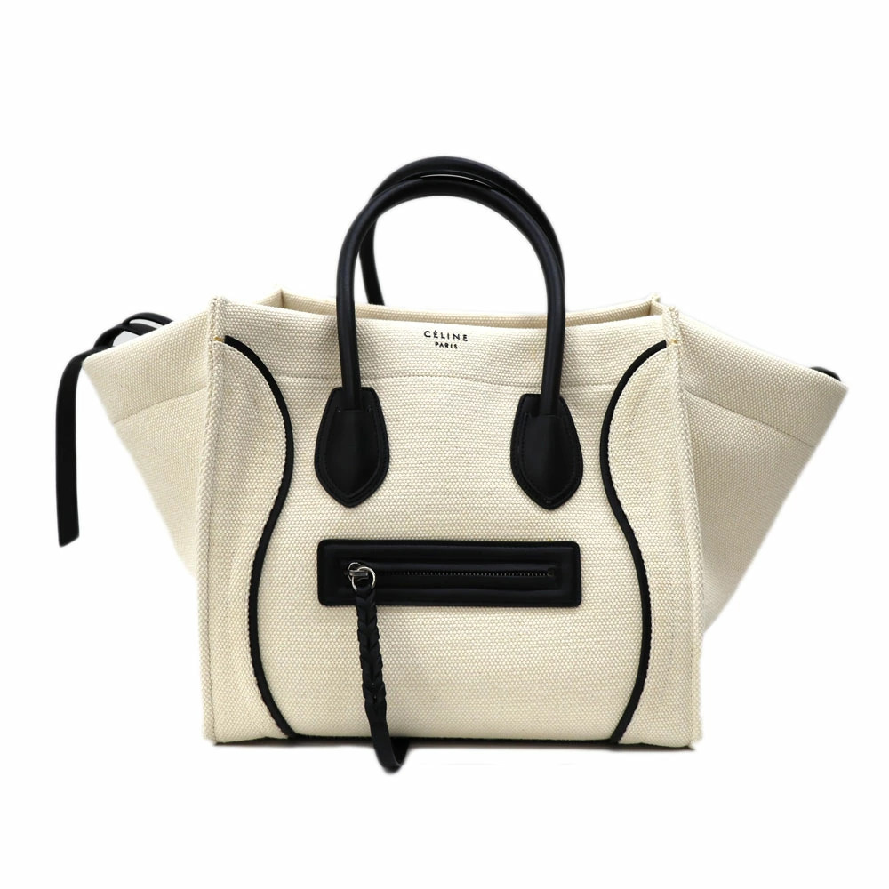 Celine Luggage Phantom Tote Bag Canvas Ivory White